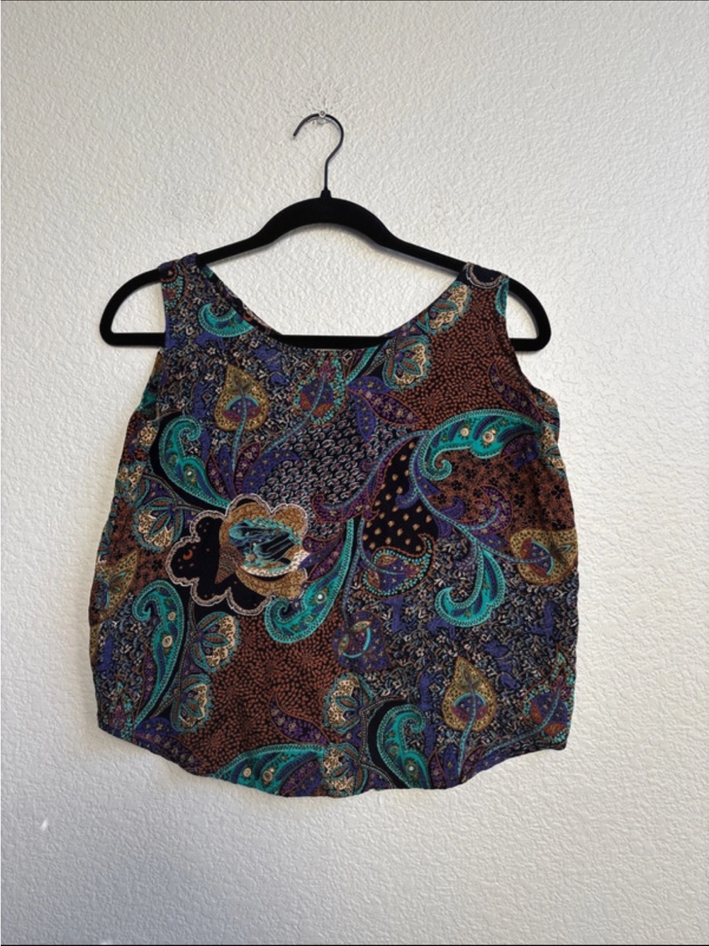 Vintage 90s Place St. Germain for Judy’s Paisley Floral Sleeveless Blouse Top Wo